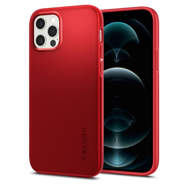 Spigen iPhone 12/iPhone 12 Pro Deksel Thin Fit Rød