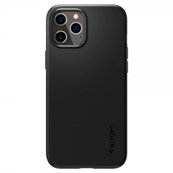 Spigen iPhone 12/iPhone 12 Pro Deksel Thin Fit Svart
