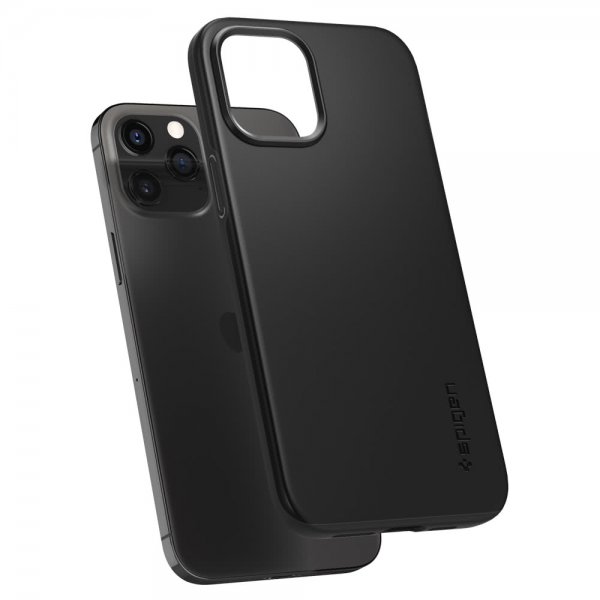 Spigen iPhone 12/iPhone 12 Pro Deksel Thin Fit Svart