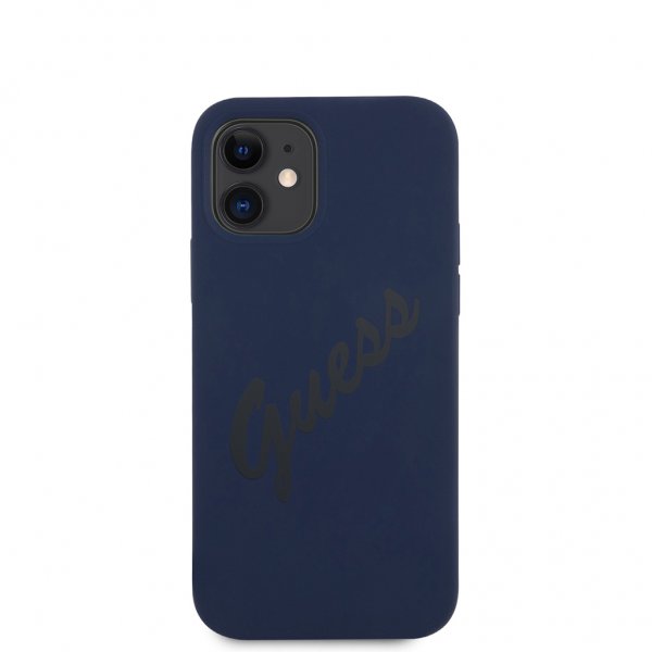 Guess iPhone 12/iPhone 12 Pro Deksel Vintage Silicone Blå