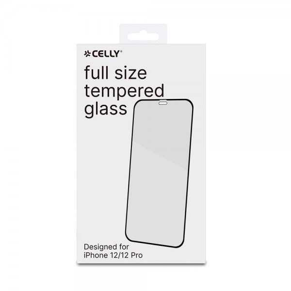 Celly iPhone 12/iPhone 12 Pro Skjermbeskytter FULLGLASS