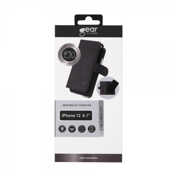 Gear iPhone 12/iPhone 12 Pro Etui Löstagbart Deksel Svart