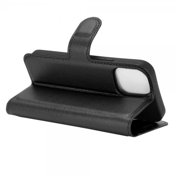 iPhone 12 Mini Etui Litchi Svart
