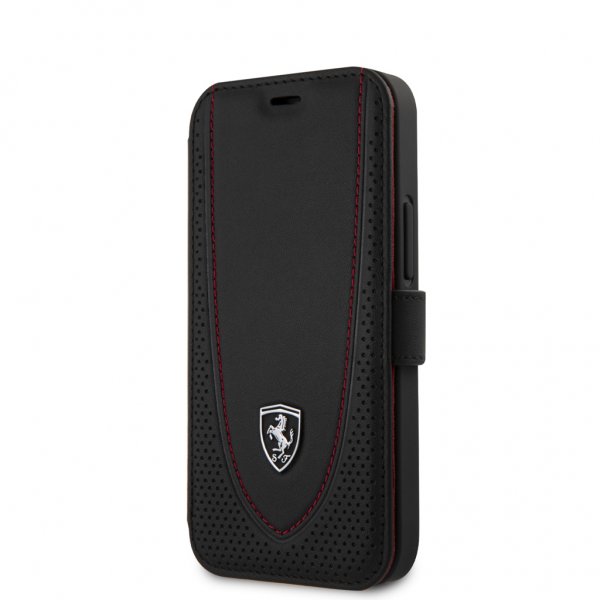 Ferrari iPhone 12 Mini Etui Logo Perforert Svart