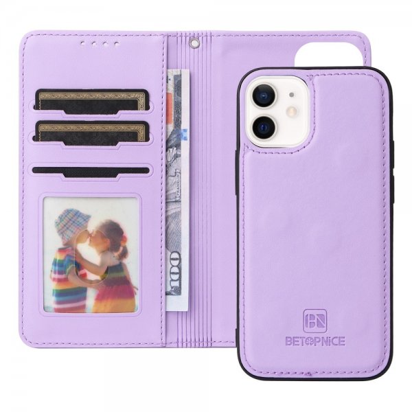 Betopnice iPhone 12 Mini Etui Avtagbart Deksel 005 Lilla
