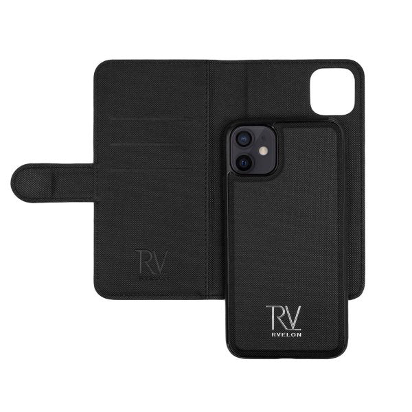 Rvelon iPhone 12 Mini Etui Detachable Wallet Case Svart