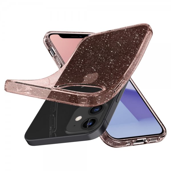 Spigen iPhone 12 Mini Deksel Liquid Crystal Glitter Rose Quartz