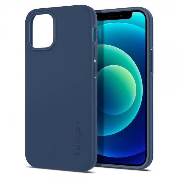 Spigen iPhone 12 Mini Deksel Thin Fit Deep Blue