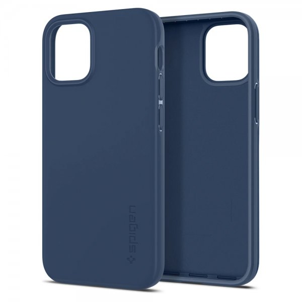 Spigen iPhone 12 Mini Deksel Thin Fit Deep Blue
