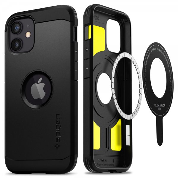 Spigen iPhone 12 Mini Deksel Tough Armor Mag Svart