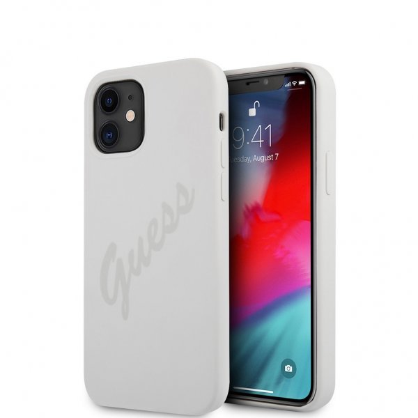 Guess iPhone 12 Mini Deksel Vintage Silicone Cream