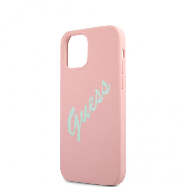 Guess iPhone 12 Mini Deksel Vintage Silicone Rosa