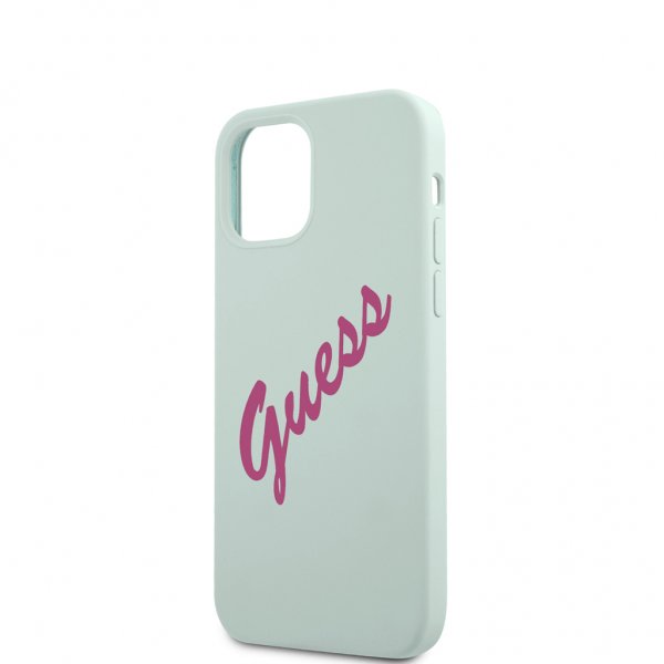 Guess iPhone 12 Mini Deksel Vintage Silicone Script Blå