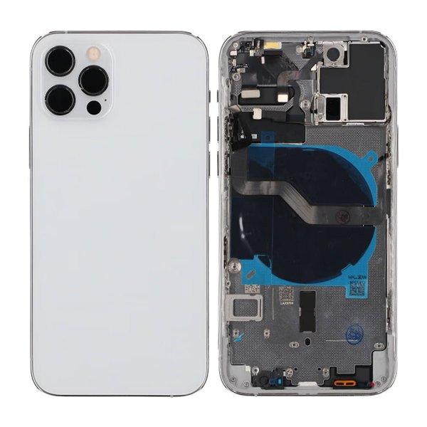 iPhone 12 Pro bakside med komplett ramme OEM - hvit