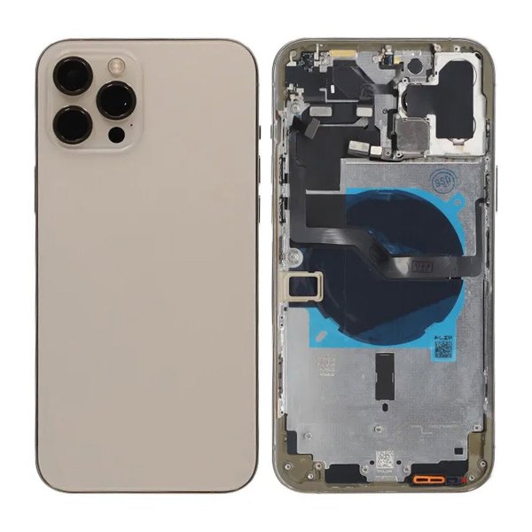 iPhone 12 Pro Max bakside med komplett ramme OEM - gull