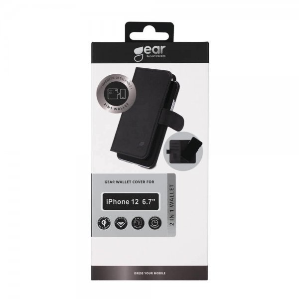Gear iPhone 12 Pro Max Etui Löstagbart Deksel Svart