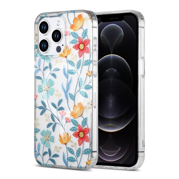 iPhone 12 Pro Max Deksel Blomstermønster MagSafe Kvister