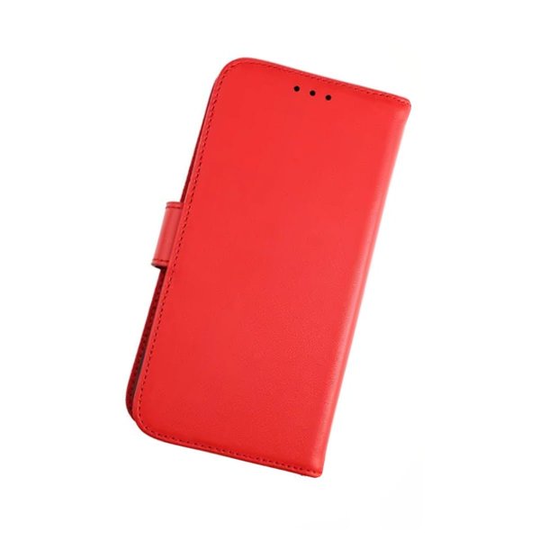 Rvelon iPhone 12 Pro Max Etui Ekte Skinn Rød