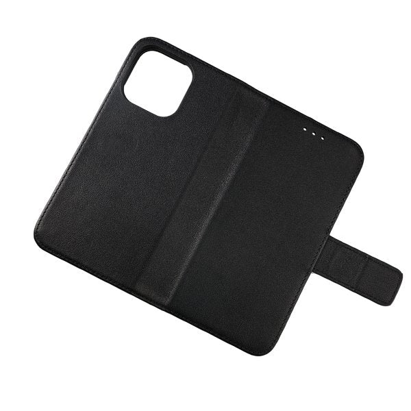 Rvelon iPhone 12 Pro Max Etui Ekte Skinn Svart