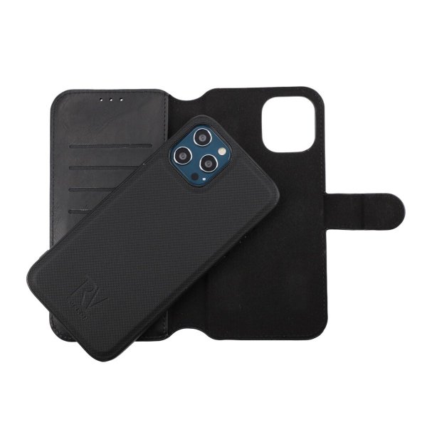 Rvelon iPhone 12 Pro Max Etui Detachable Wallet Case Svart