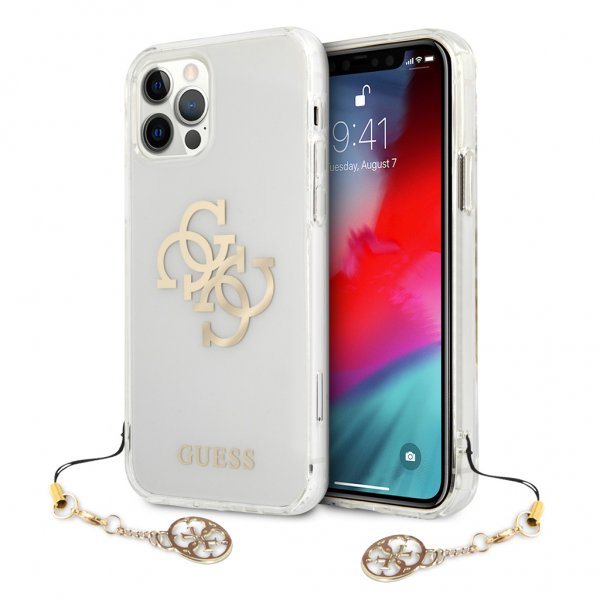 Guess iPhone 12 Pro Max Deksel 4G Logo Gull Klar