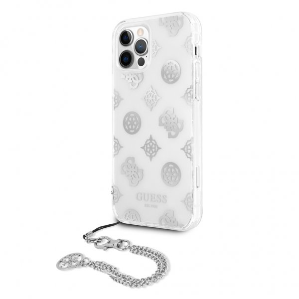 Guess iPhone 12 Pro Max Deksel Chain Peony Sølv