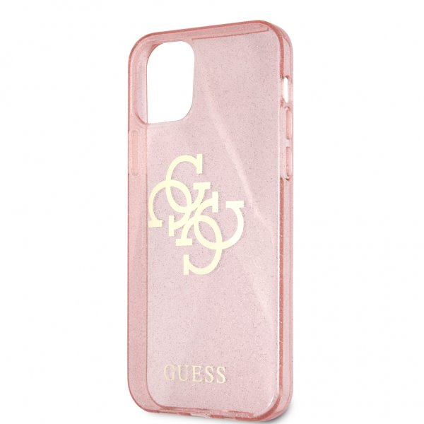 Guess iPhone 12 Pro Max Deksel Full Glitter Rosa