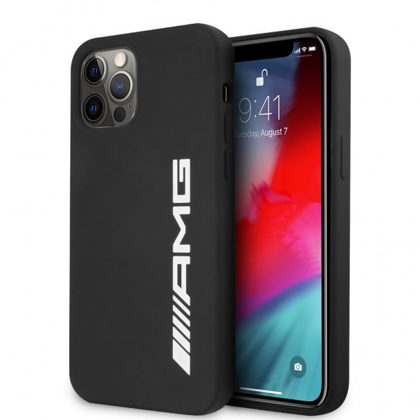 AMG iPhone 12 Pro Max Deksel Liquid Silicone Svart