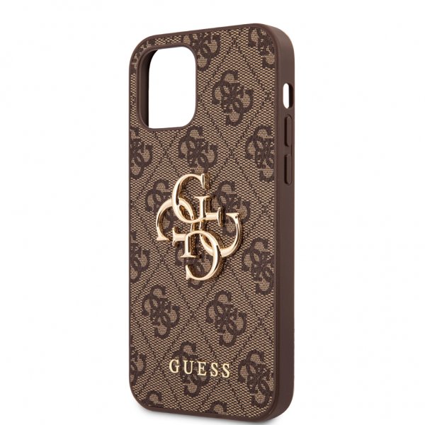 Guess iPhone 12 Pro Max Deksel Metal Logo Brun