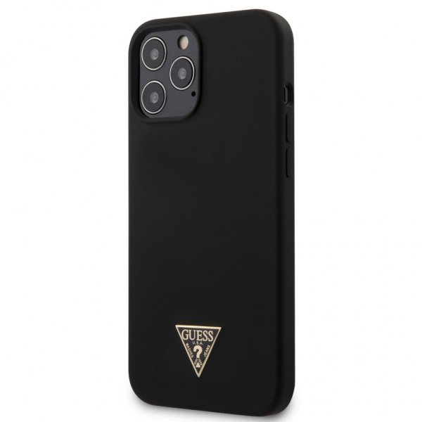 Guess iPhone 12 Pro Max Deksel Metal Triangle Svart