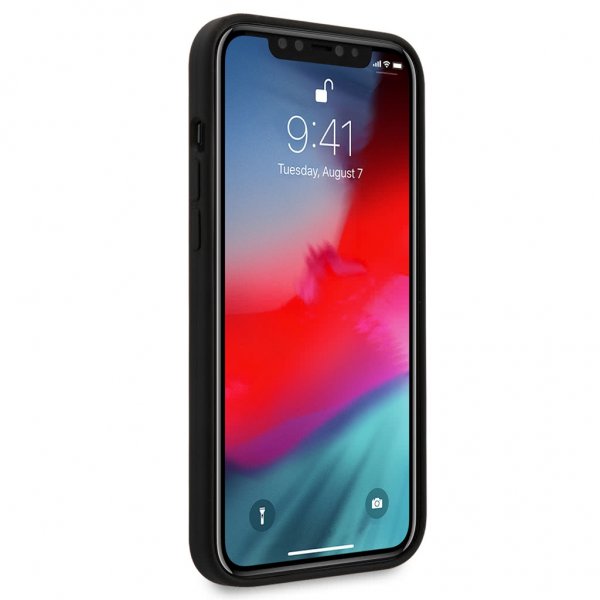 Guess iPhone 12 Pro Max Deksel Metal Triangle Svart