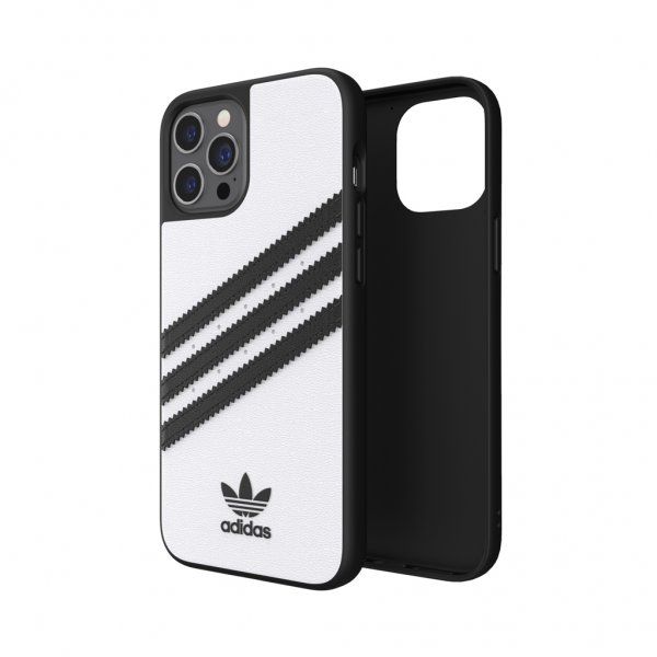 Adidas iPhone 12 Pro Max Deksel Formstøpt Etui PU Hvit