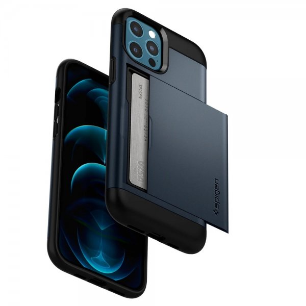 Spigen iPhone 12 Pro Max Deksel Slim Armor CS Metal Slate