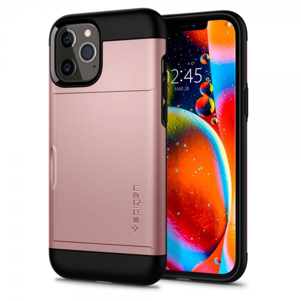 Spigen iPhone 12 Pro Max Deksel Slim Armor CS Rosegull