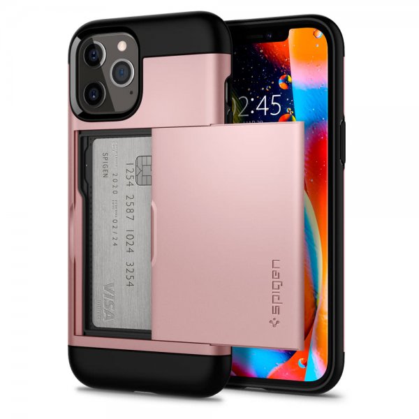 Spigen iPhone 12 Pro Max Deksel Slim Armor CS Rosegull