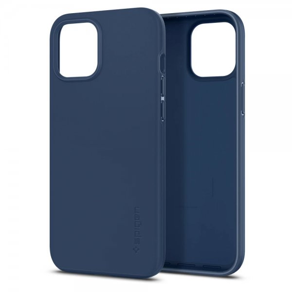 Spigen iPhone 12 Pro Max Deksel Thin Fit Deep Blue