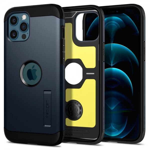 Spigen iPhone 12 Pro Max Deksel Tough Armor Metal Slate