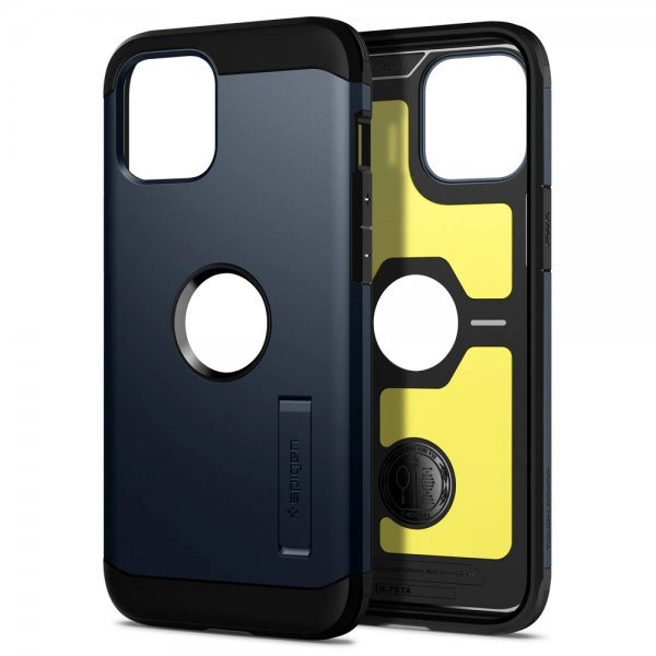 Spigen iPhone 12 Pro Max Deksel Tough Armor Metal Slate