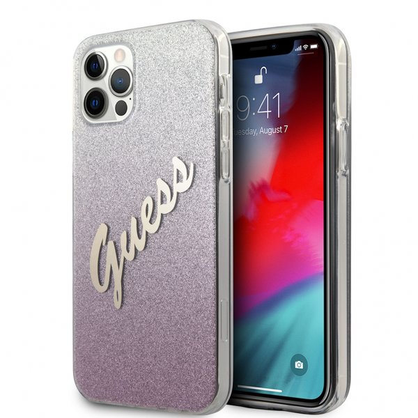Guess iPhone 12 Pro Max Deksel Vintage Gradient Rosa