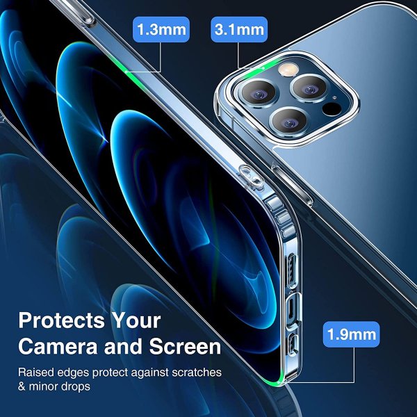 iPhone 12 Pro Max Deksel TPU MagSafe Støtsikker Transparent