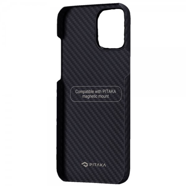 Pitaka iPhone 12/iPhone 12 Pro Deksel MagEZ Case Svart/Grå Twill