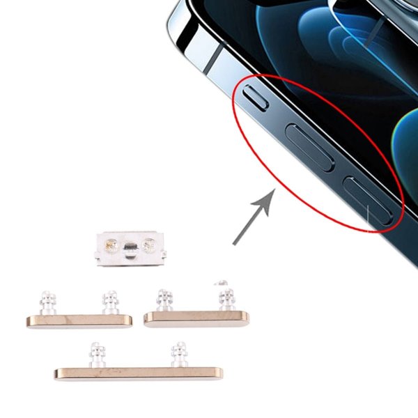 iPhone 12 Pro/12 Pro Max Sideknapper - Gull