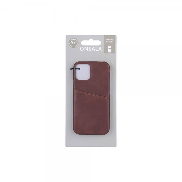 Onsala iPhone 12 Mini Deksel med Kortlomme Brun