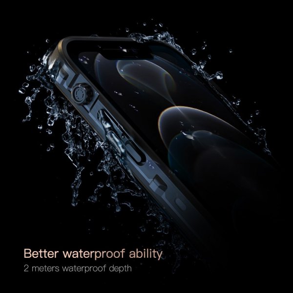 Redpepper iPhone 12 Deksel Vanntett IP68 Svart
