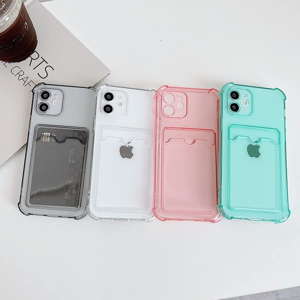 iPhone 12 Deksel Kortholder Støtsikker Transparent