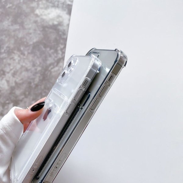 iPhone 12 Deksel Kortholder Støtsikker Transparent