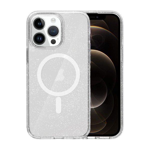 iPhone 12/iPhone 12 Pro Deksel Glitter MagSafe Transparent