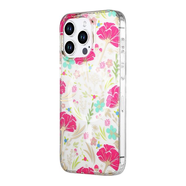 iPhone 12/iPhone 12 Pro Deksel Blomstermønster MagSafe Rød Grønn