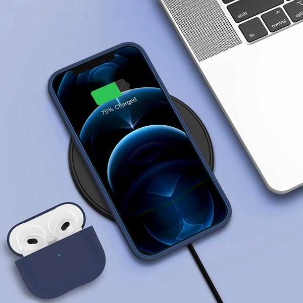 Rvelon iPhone 12/iPhone 12 Pro Deksel Silikon Blå