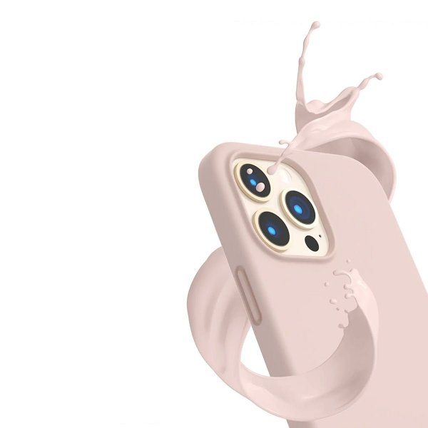 Rvelon iPhone 12/iPhone 12 Pro Deksel Silikon Sandrosa
